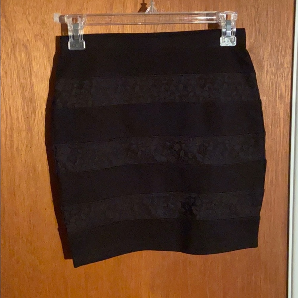 Black mini skirt